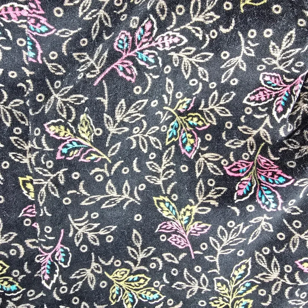 Vintage Collections‎ II Blazer Jacket 38 Floral Print Colorful Cotton Black open